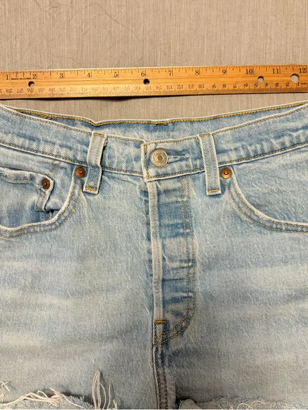 Levi’s 501 Light Wash High Rise Denim Shorts 27” Waist - Image 6