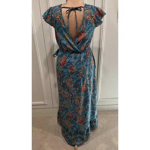 Band Of The‎ Free Faux Wrap Maxi Dress Floral Boho Peasant Romantic Cottagecore - Image 7