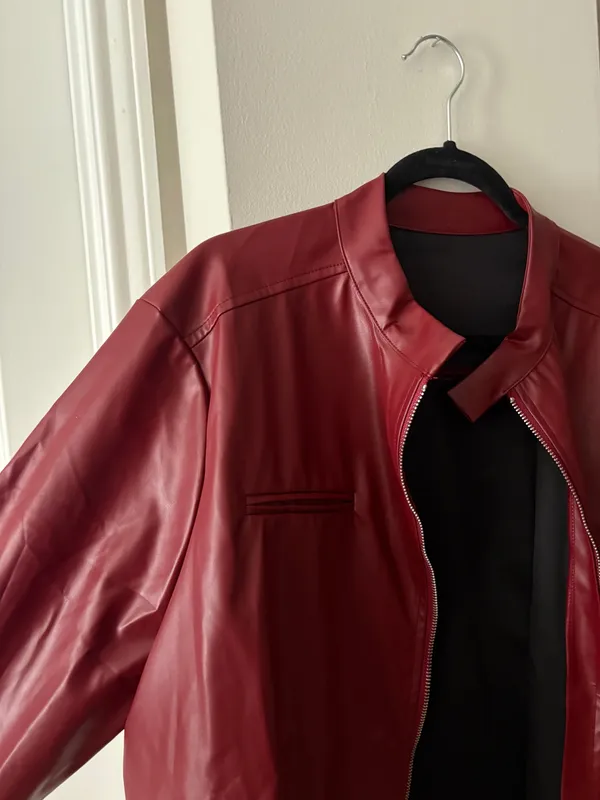 Red Leather Jacket Size XL - Image 5