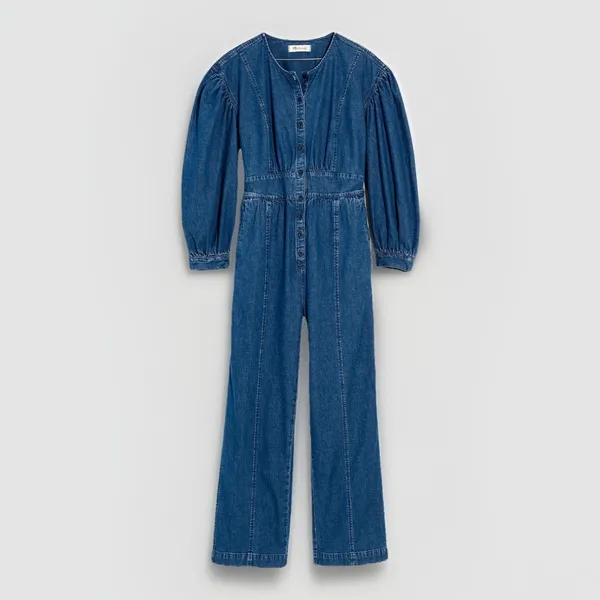 NEW $128‎ MSRP Madewell Straight Leg Denim Jumpsuit Utility Artsy Coveralls Sz 2 - Image 2