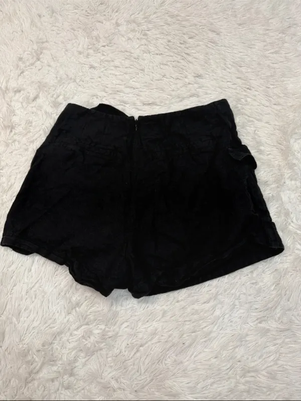 Mango linen blend black mini skort - Image 2