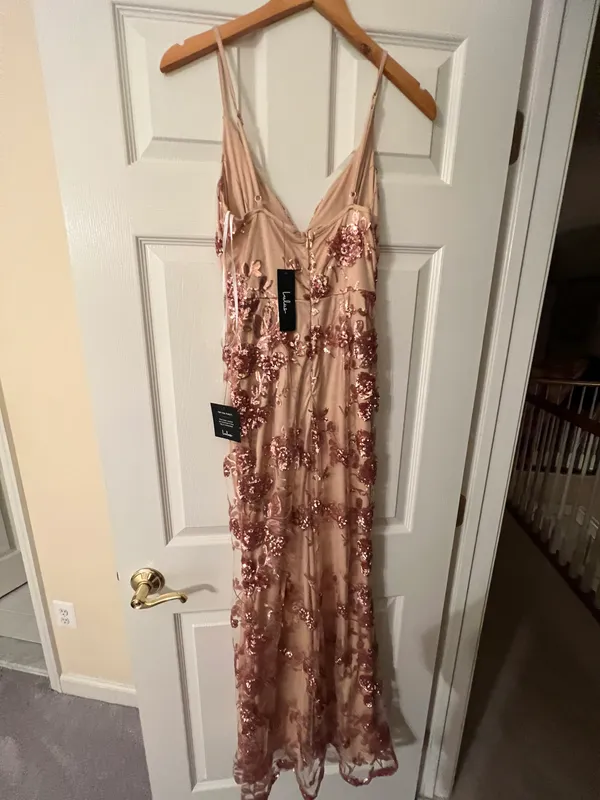 Lulus Rose Gold Sequin Dress - Image 3