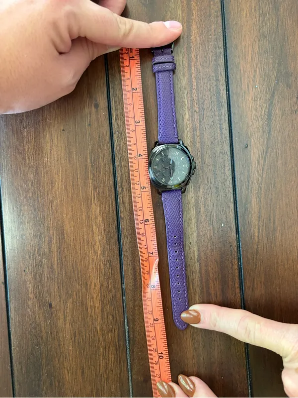 Coach Y2K Purple Leather Strap Watch with Black Dial - Image 6