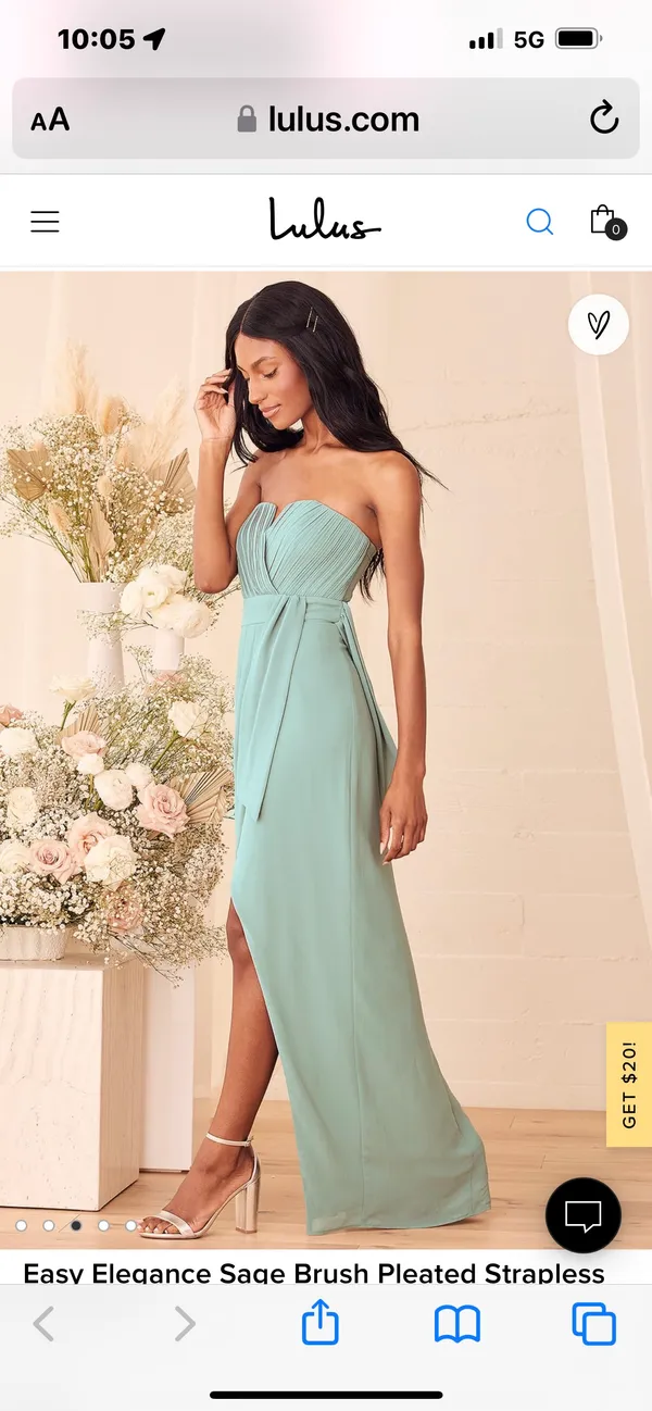 Lulus Sagebrush Pleated Strapless Maxi Dress - Image 3