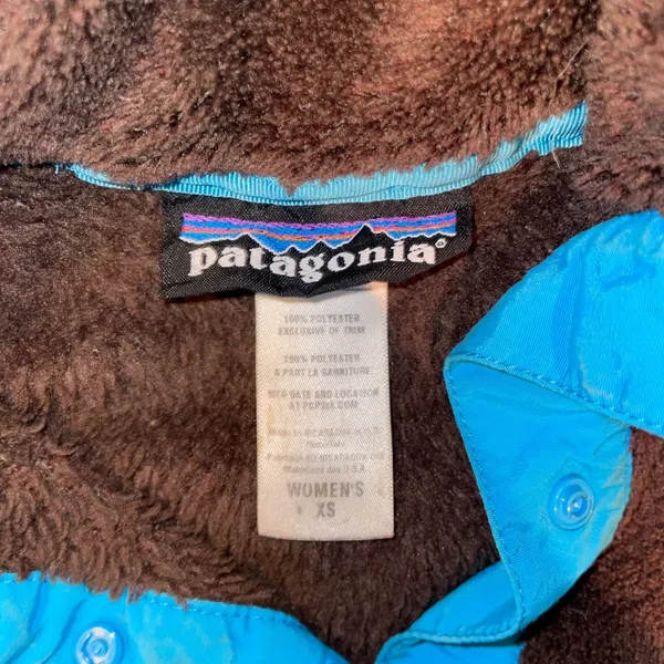Patagonia Re-Tool Snap-T Fleece Pullover Brown Turquoise Gorpcore Women XS - Image 7