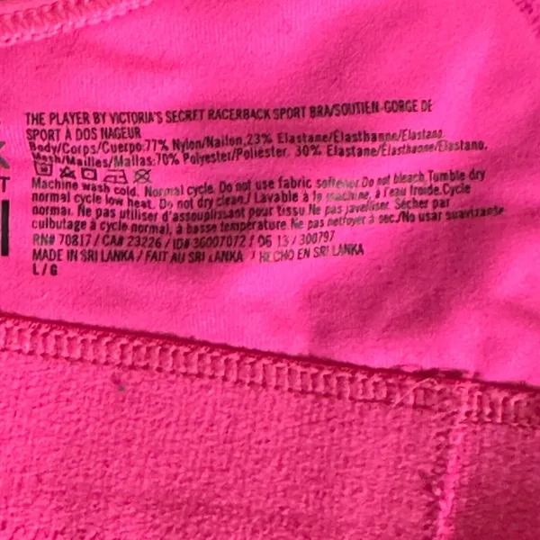 Victoria’s Secret VSX Sport Racerback Bra Neon Pink Large - Image 6
