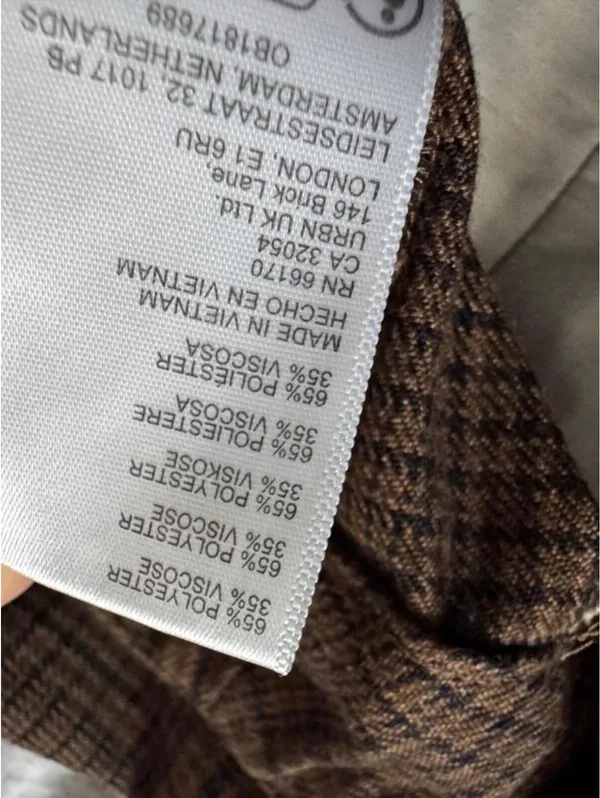 Urban Outfitters Brown Plaid Flare Pants Size 14 Y2K High Rise - Image 4