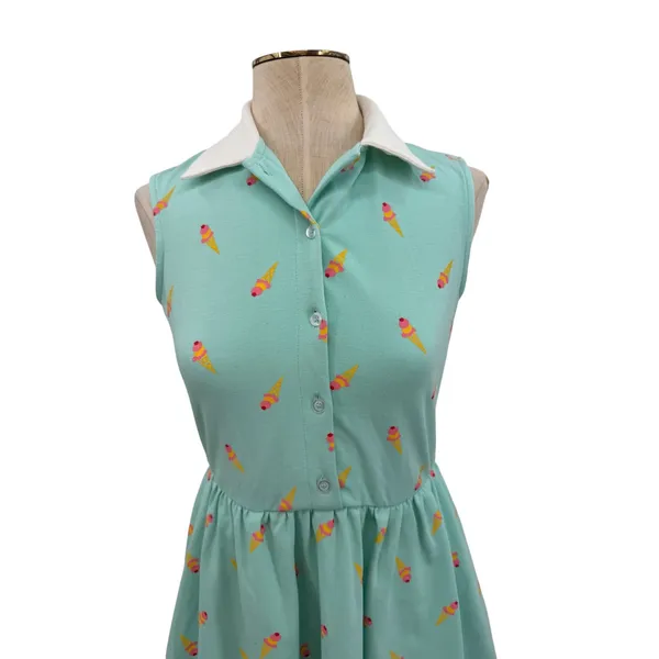 Unique Vintage Josie Ice Cream Print Sleeveless Fit Flare Dress‎ Blue Size Small - Image 5