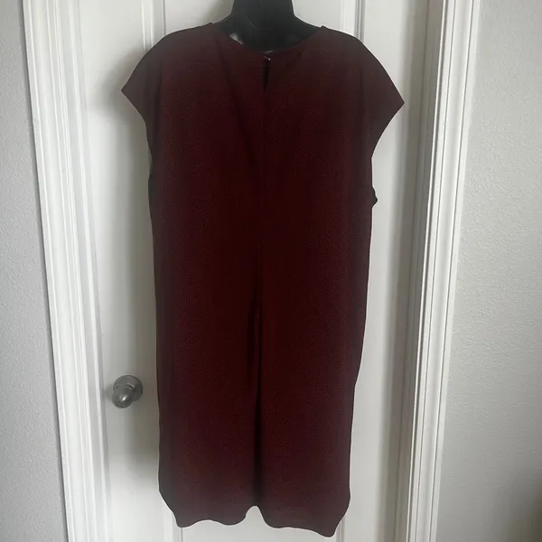 Women's XL Apt 9 Burgundy Animal Print‎ V-Neck Dress - Image 2