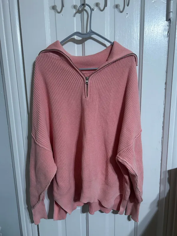 Aerie pink quarter zip sweater  - Image 2