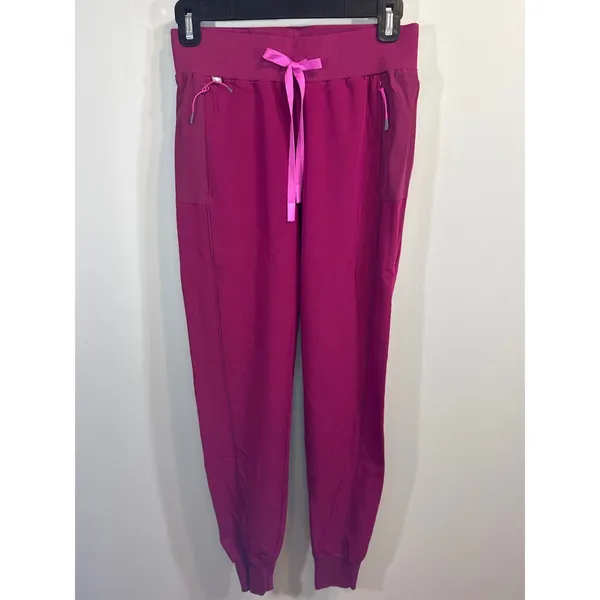 FIGS W Boston Slim Jogger Scrub Pants XS‎ Raspberry Tech Fabric Bundle of 2 NWT - Image 3