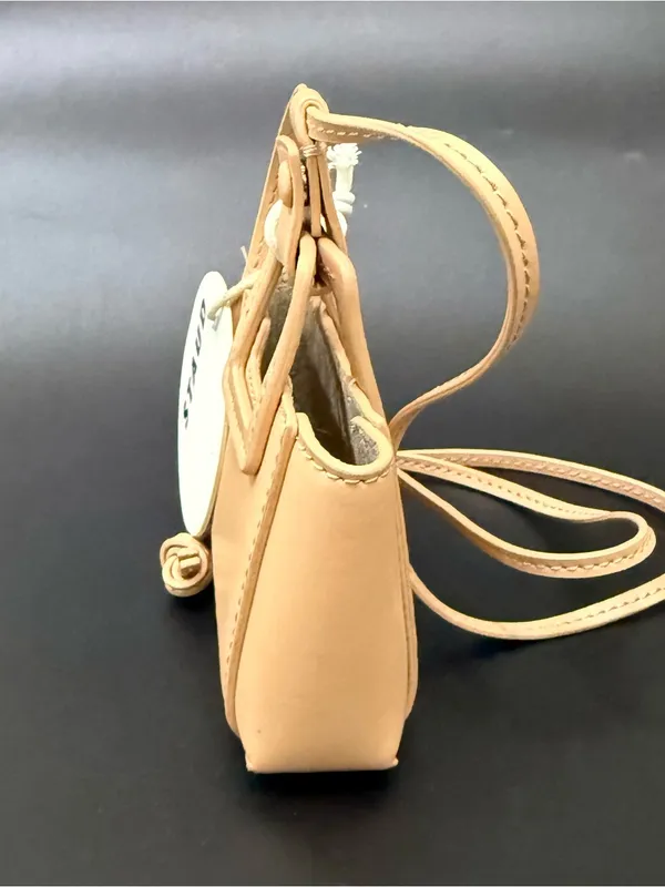 STAUD Micro Shirley Necklace Bag Tan Leather Micro Bag Charm - Image 4