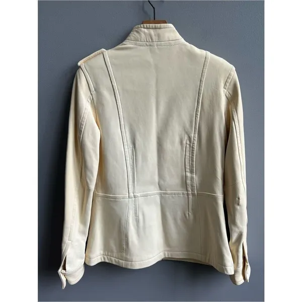 D2K Leather Cream Women's Casual Button - Image 5
