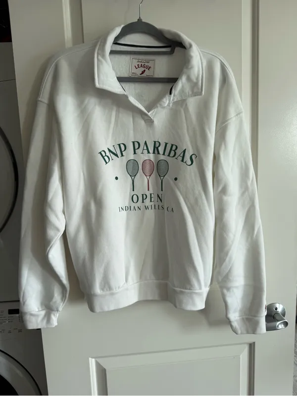 League White BNP Paribas Open Pullover Hoodie Size undefined - Image 2