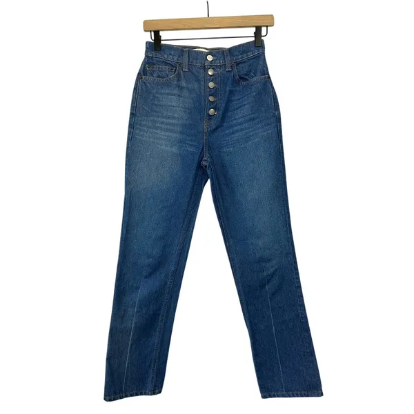 Reformation Cynthia Button Fly High‎ Rise Straight Jeans Zenia Wash Size 23 - Image 3