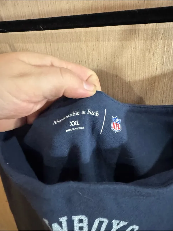 Abercrombie & Fitch Navy NFL Dallas Cowboys Football Cropped Tank Top Size XXL - Image 3