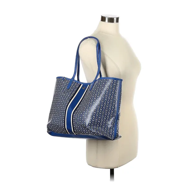 TORY BURCH Blue White Stripe Gemini Link Tote Bag - Image 2