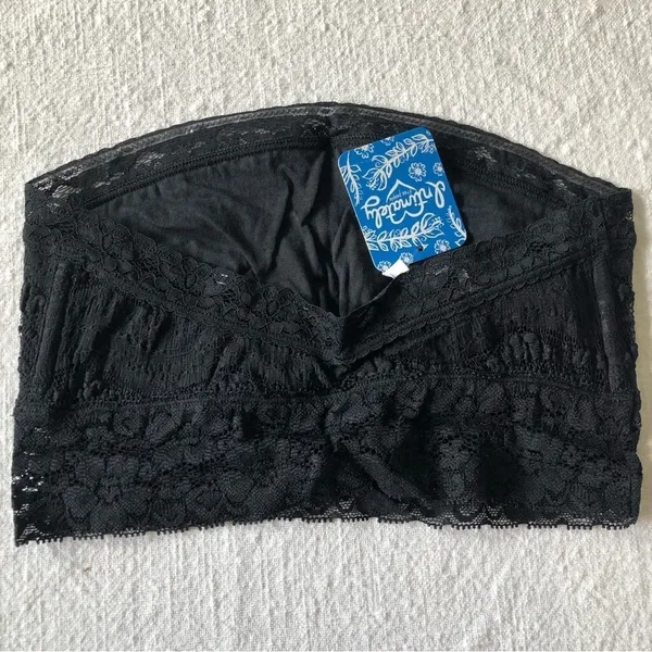 Free People Scallop Lace Bandeau Black New Small - Image 3