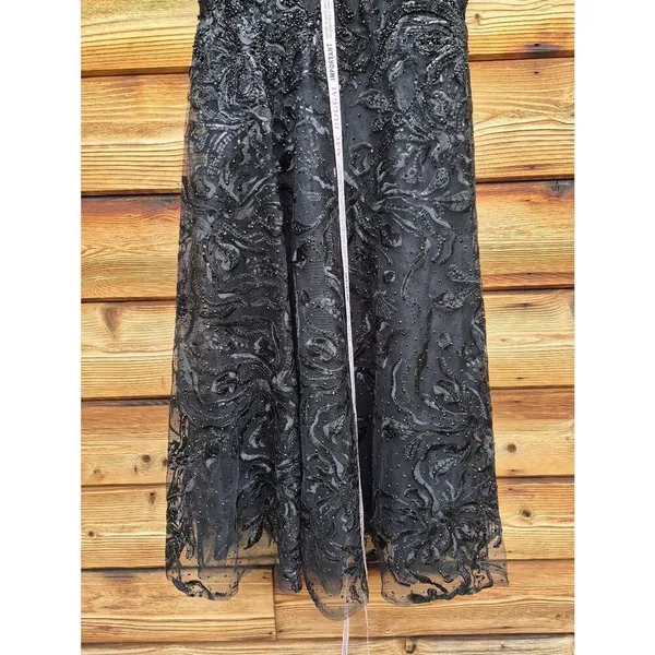 NW0T MAC DUGGAL 20400 Black Feather Shoulder Embellished Dress Size 8 - Image 9