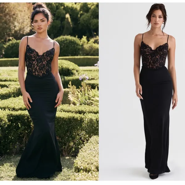 House Of CB 'Cara' Black Corset lace gown Maxi Dress/Size XS NWOT - Image 4