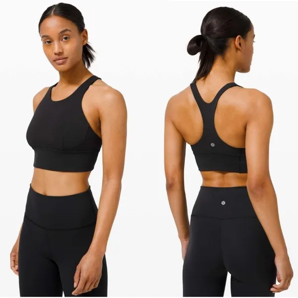 Lululemon Wunder Train High Neck Longline Size 14 Black Sports Workout Yoga Gym - Image 2