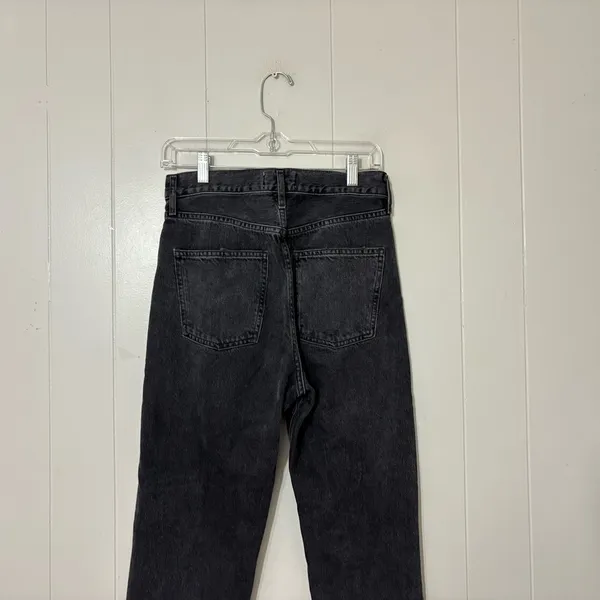 AGOLDE 90s Jean High Rise Distressed Straight Leg Jeans Washed Black Size 24 - Image 9