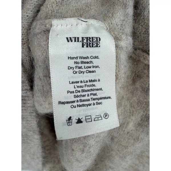 Wilfred Free Sweater Womens XXS Beige Good Mock Neck Exposed Seam Italian Yarn - Image 5