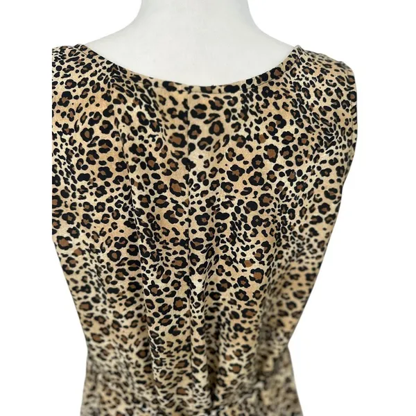 Vintage‎ Animal Print Maxi Dress Womens 10 Leopard Print Sleeveless Tie Back USA - Image 6