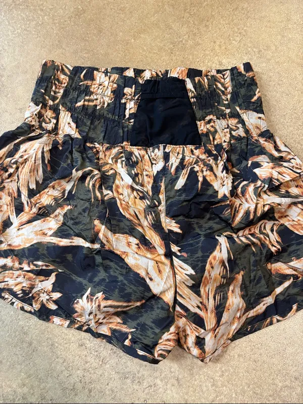 FP Movement by Free People Black Floral High-Rise Athletic Shorts - Image 2