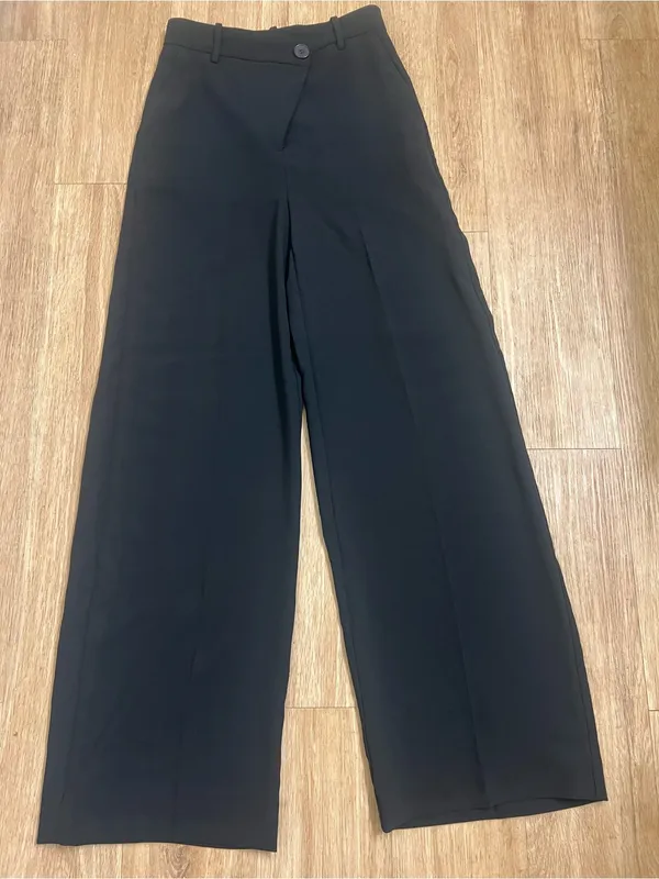 Mango Black Wide-Leg Tailored Trousers - Image 2