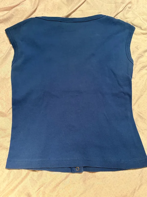 Harley Davidson blue button up tank shirt  - Image 4