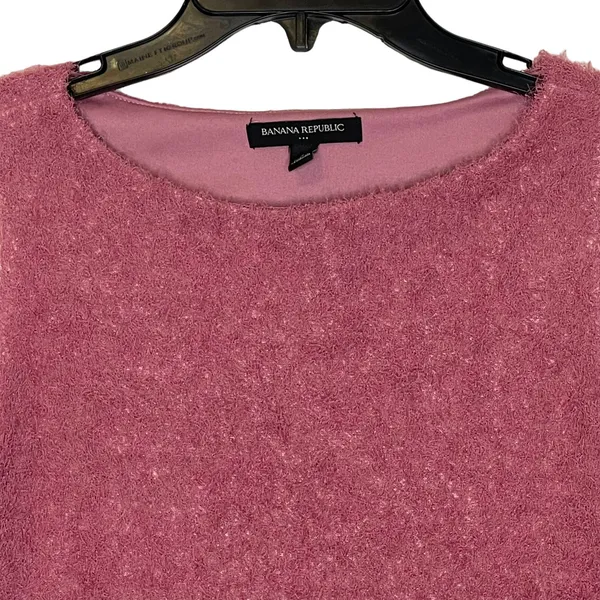 Banana Republic Women Small Fuzzy Knit Tank Sweater‎ Vest Crop Sleeveless Top - Image 2