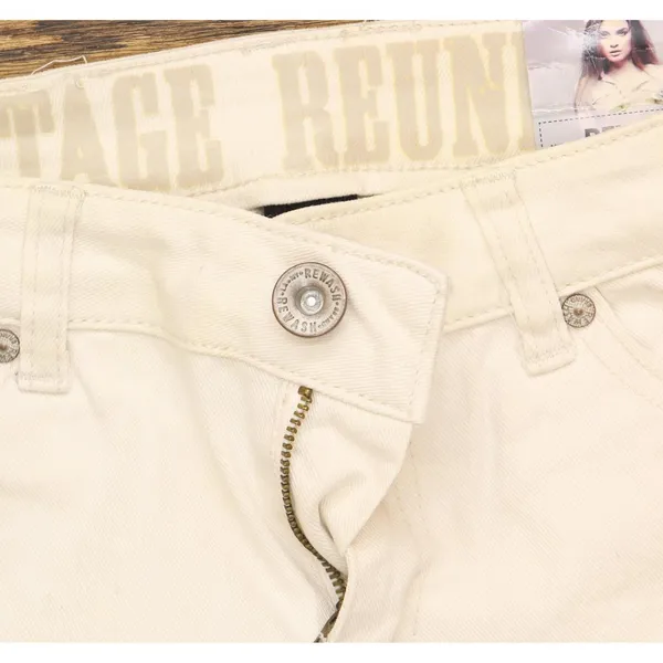 Rewash Juniors Ripped Natural Wash Skinny Jeans 2606602 Ivory Off White 5 - Image 5