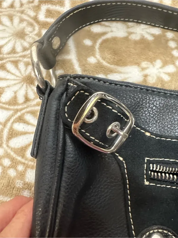 Nine West Black Shoulder Bag with Silver Hardware - Image 10