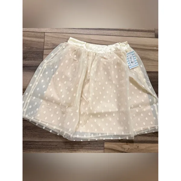 NWT Ivory Swiss Dot Mesh‎ Overlay Mini Skirt Women's Small Tulip B Coquette - Image 2