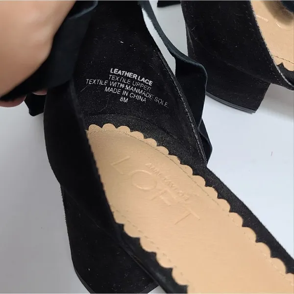 LOFT Lace Up Black‎ Open Toe Sandals Size 8 - Image 6