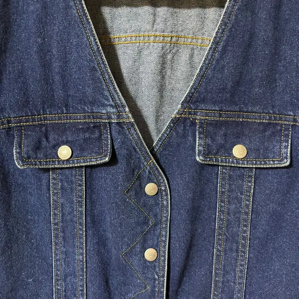 Crazy Horse By Liz Claiborne Vintage Denim Snap Button Dress‎ Women's Medium - Image 3