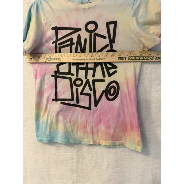 Panic! At The Disco Shirt Large L Tie Dye Band Tee Pastel Graphic Cotton 2016 - Image 5