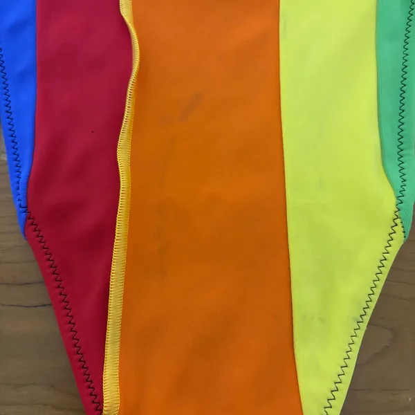 Victorias Secret Rainbow Colorblock Triangle Bikini Set Small High Leg String - Image 9