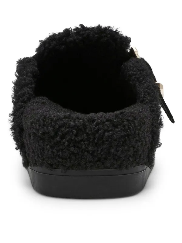 NEW DV Dolce Vita Faux Suede Clog Mule Gold Buckle Black Slide Slippers, Size 9 - Image 15
