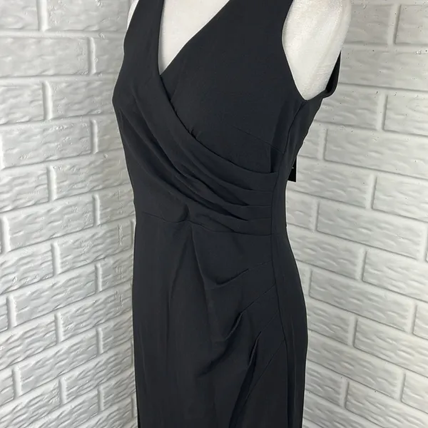 Black V-Neck Sleeveless Maxi Dress with Side Slit - Image 5