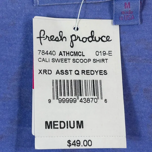 Fresh Produce Cali Sweet Scoop Shirt Womens Medium‎ Purple Damask - Image 5
