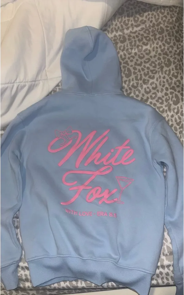 White Fox Hoodie Boutique Blue - Image 2