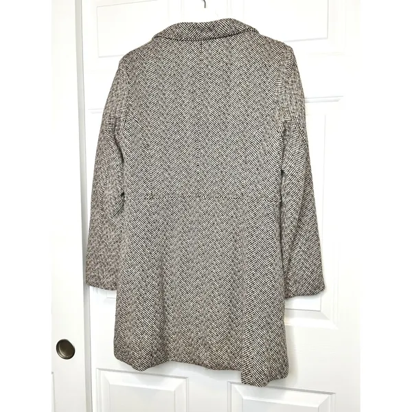 Last Kiss Herringbone Pea Coat‎ XL Wool Blend Mid Length - Image 4