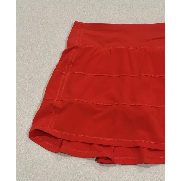 LULULEMON Pace Rival Mid-Rise Skirt Skort Vibrant Red Size 2 RARE EXCELLENT - Image 4