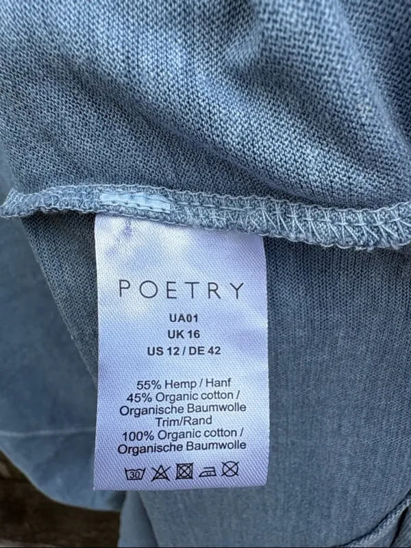EUC Poetry Hemp Blend Popover Sleeveless Maxi Dress Blue Size 12 - Image 8