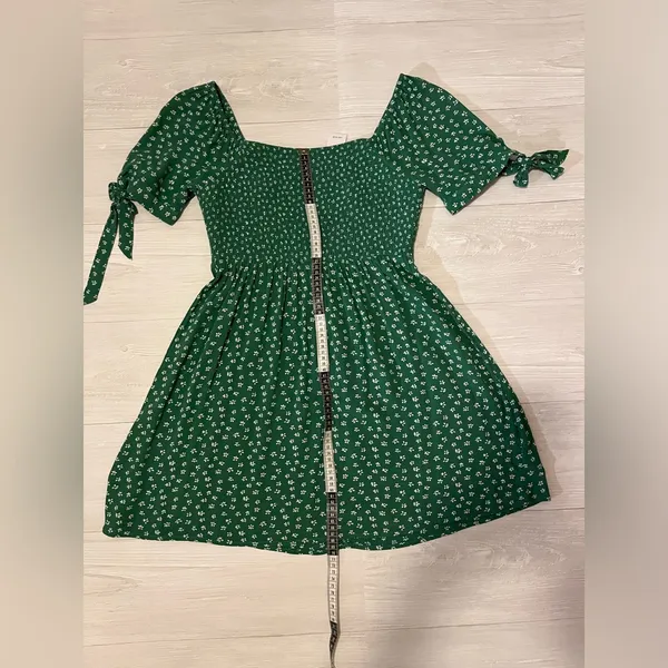 American Eagle Outfitters Teal Floral Dress - Image 8