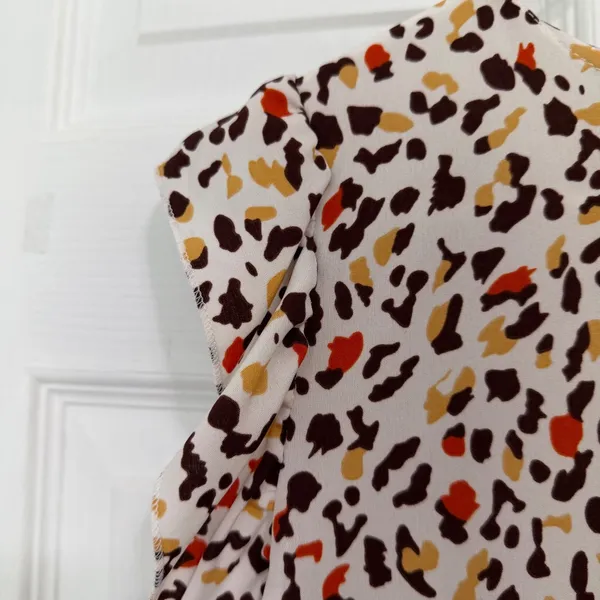 Shein White Khaki Leopard Print Dress - Image 5