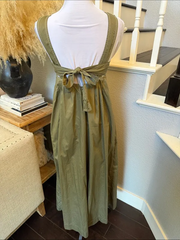 Anthropologie HD in Paris Olive Green Amity Wide-Leg Jumpsuit Size 0 - Image 7