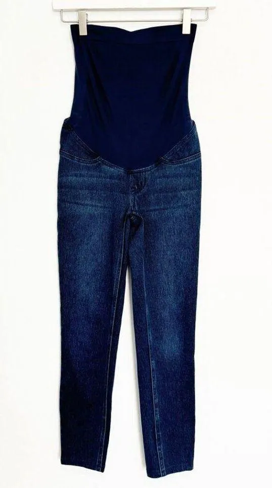 Spanx Mama Ankle Jean-ish High Rise Denim Leggings Blue Maternity Pregnancy XS - Image 3